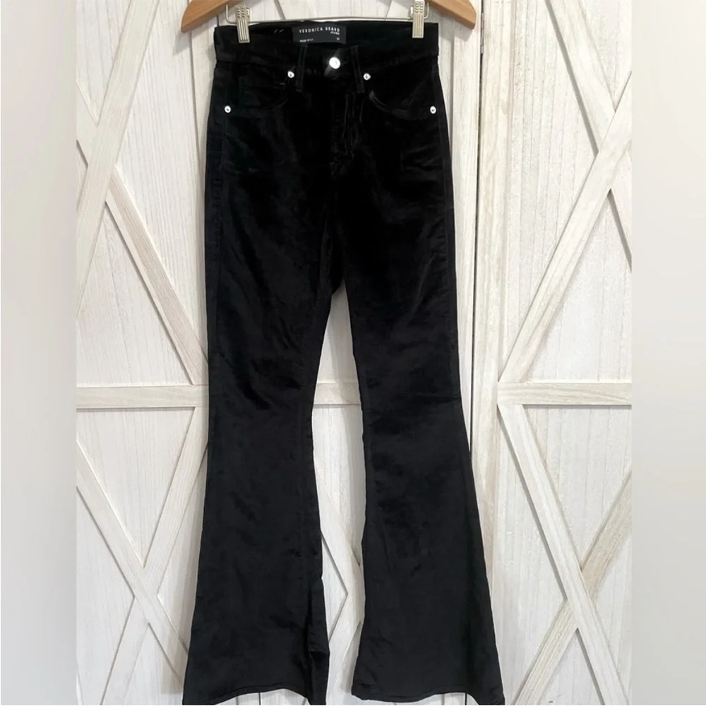 VERONICA beard Sherida Exaggarated Flare Bell Bottom Velvet Pants Jeans 31 - Picture 10 of 12